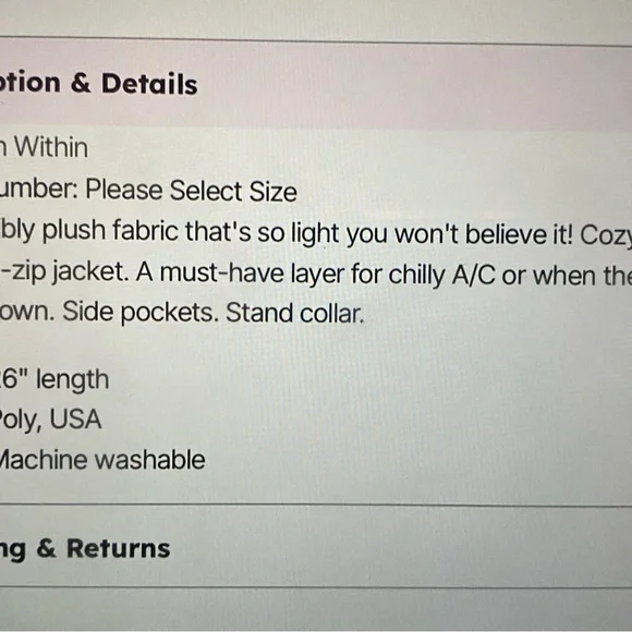 Woman within fluffy fleece jackets 18-20 large - Picture 5 of 5